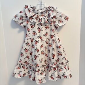 Janie and Jack Toddler Girl's Floral Flutter Sleeve Dress Jet Ivory Floral 3T